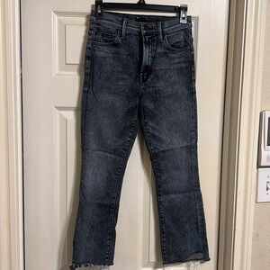 MOTHER The Insider Crop Step Fray Jeans Train Stops Sz 27
